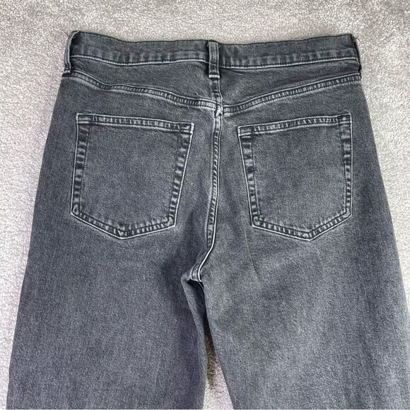 Gap Jeans Women's 8 Black Wash Straight High Rise Denim Faded - Picture 4 of 11